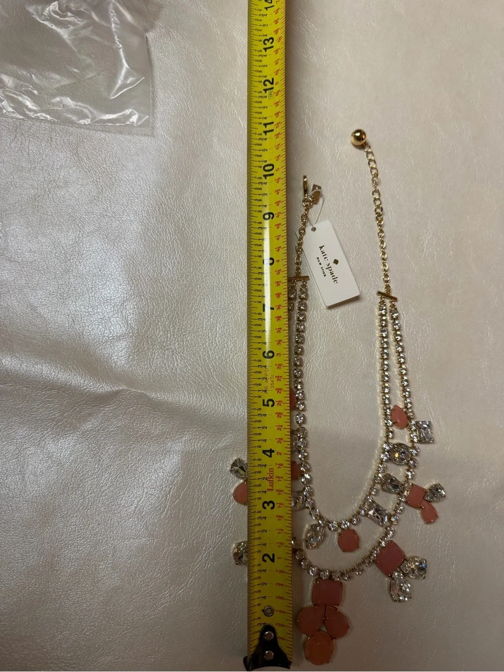 kate spade Gold-Tone Layered Necklace with Pink and Clear Stones